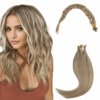 Genius Weft Human Hair Bundles Light Brown Platinum Blonde